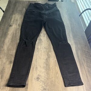 Pinkblush Maternity Black Skinny Jeans Distressed